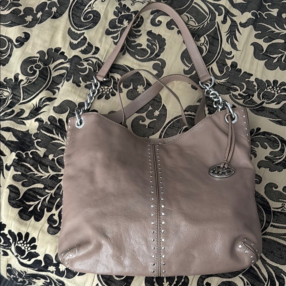 Taupe Michael Kors Leather Shoulder Bag